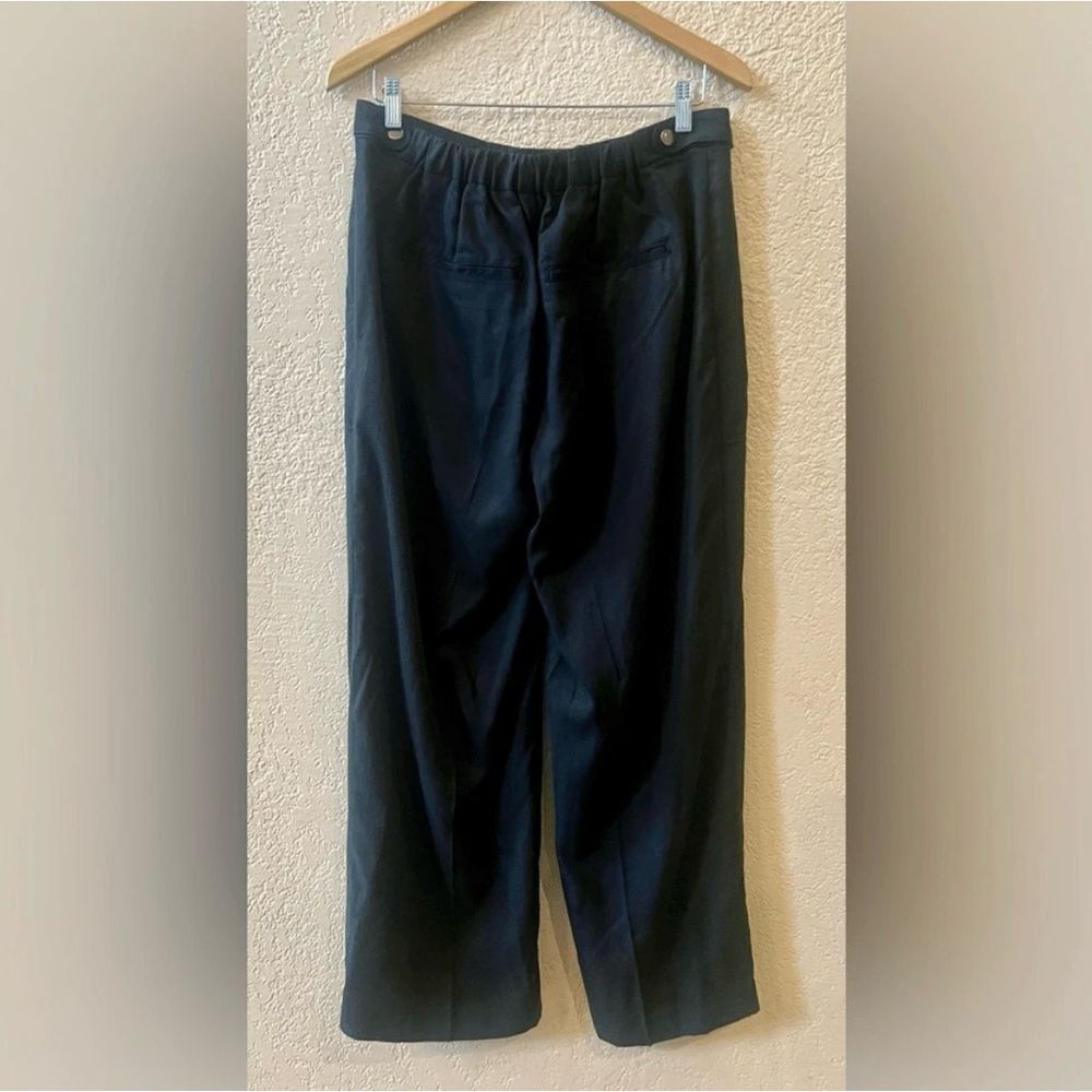 Banana Republic Wide Leg Pants Size Medium Black Tencel Elastic‎ Back NWT - Picture 3 of 8